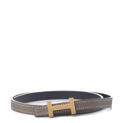 Hermes Swift Epsom 13mm Focus Belt H Belt 65 Black Etoupe 1 of 5