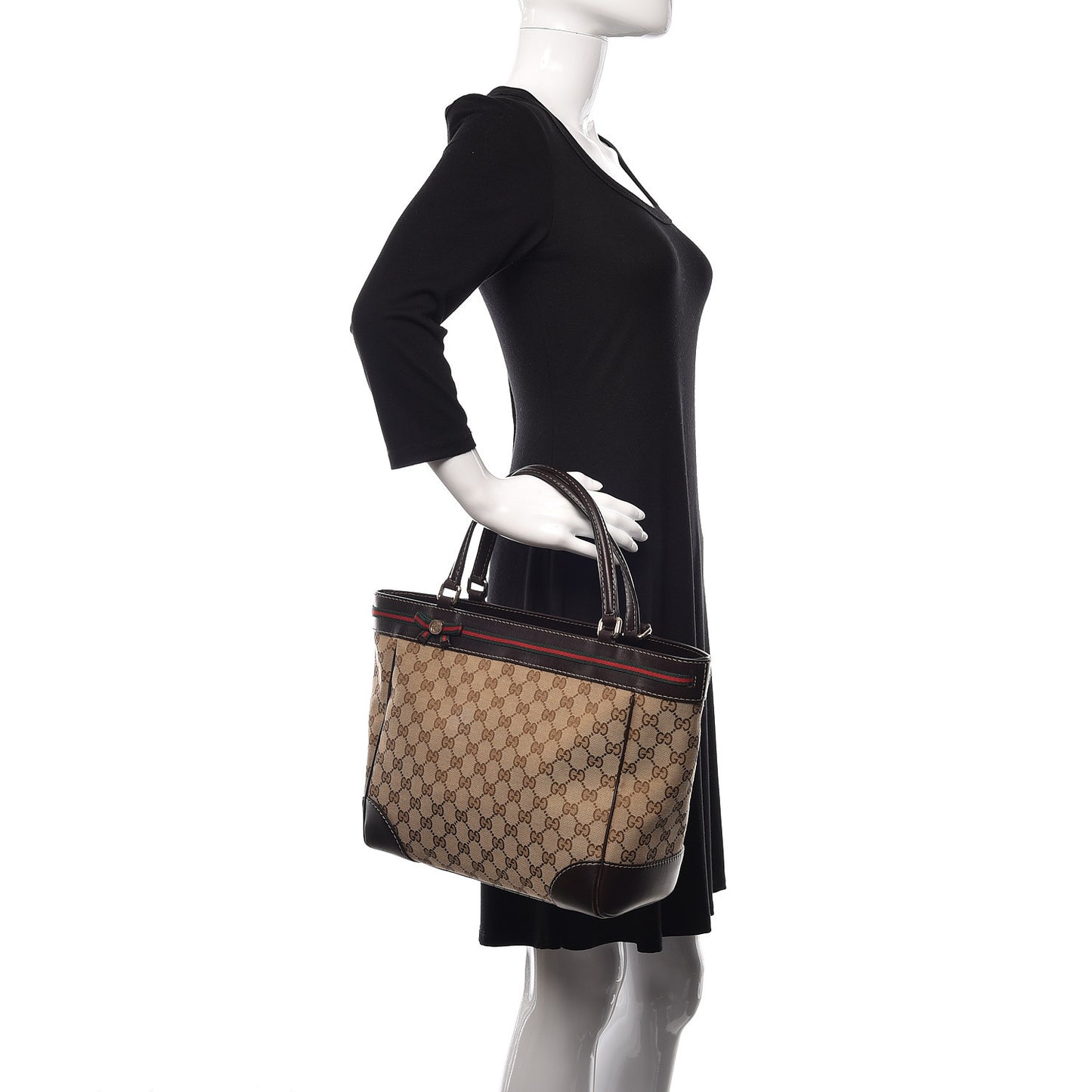 Monogram Web Medium Mayfair Tote Dark Brown