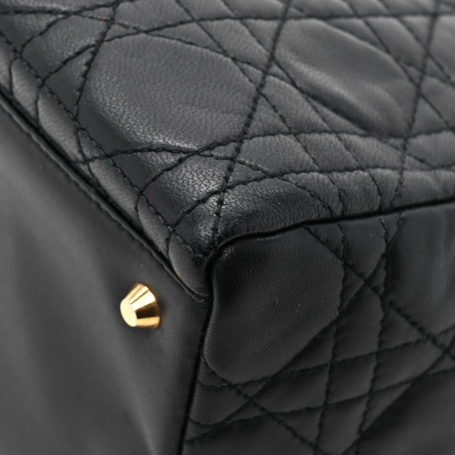 Christian Dior Lambskin Cannage Medium Lady Dior Black 14 of 16