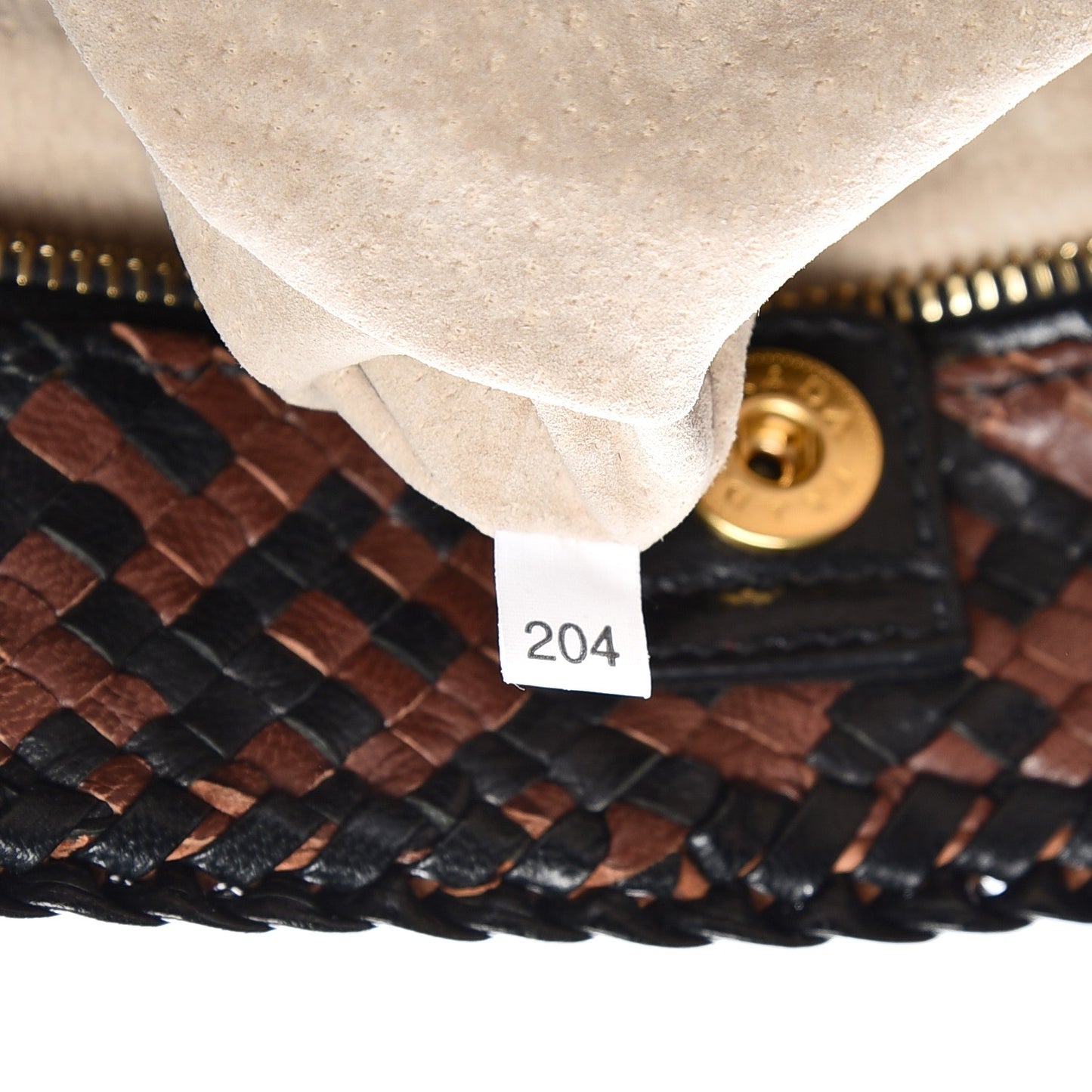 Goatskin Woven Shopping Tote Cacao