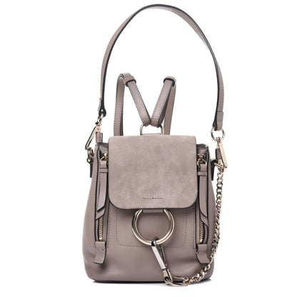 Chloe Suede Calfskin Mini Faye Backpack Motty Grey 2 of 17