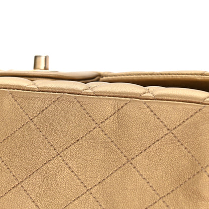 Chanel Metallic Lambskin Quilted Egyptian Amulet Medium Double Flap Gold 11 of 13
