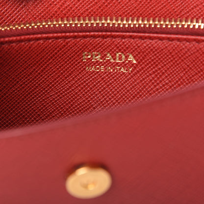 Prada Saffiano Metal Phone Wristlet Crossbody Wallet Rosso 8 of 9