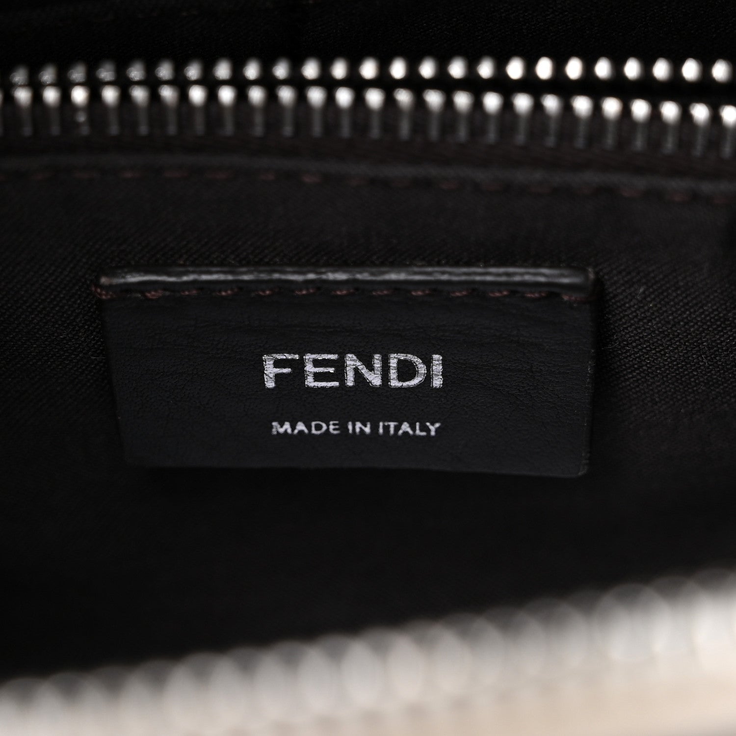 Fendi Vitello Dolce Bi-Color FF 1974 Embossed Medium By The Way Boston Bag White Ice Maya Black 6 of 13