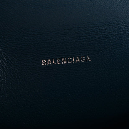 Balenciaga Shiny Calfskin Crocodile Embossed Hourglass Top Handle Bag XS Denim Blue 6 of 12