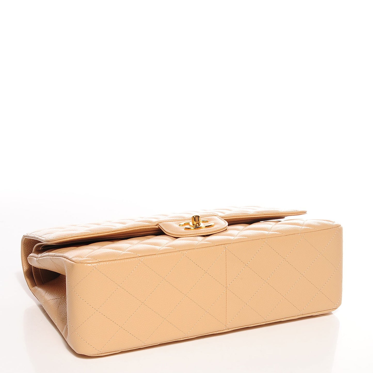 Caviar Jumbo Double Flap Beige Clair