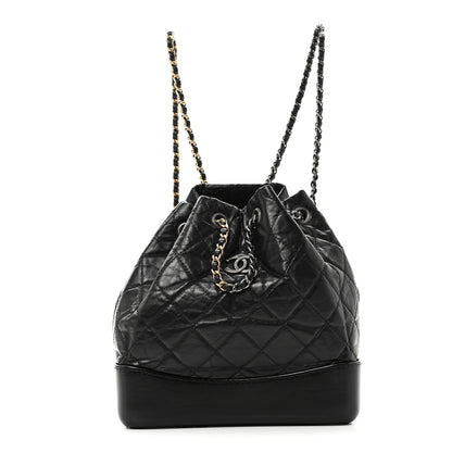 Chanel Aged Calfskin Quilted Small Gabrielle Backpack Black 1 of 10