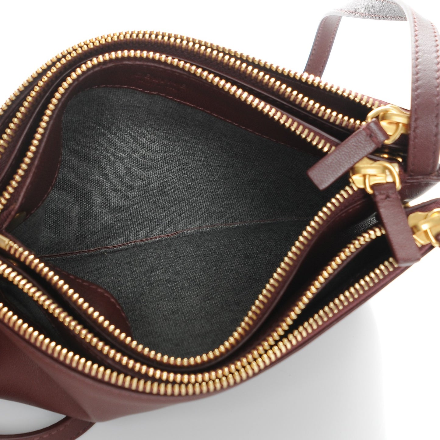 Smooth Lambskin Small Trio Crossbody Bag Burgundy