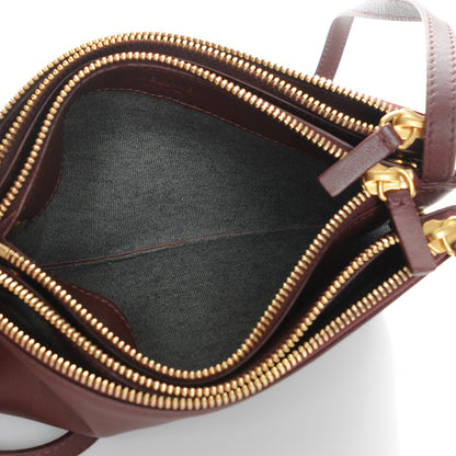 Celine Smooth Lambskin Small Trio Crossbody Bag Burgundy 5 of 7