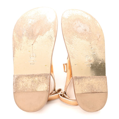 Chanel Metallic Laminated Calfskin Velcro Dad Sandals 40.5 Golden 6 of 10