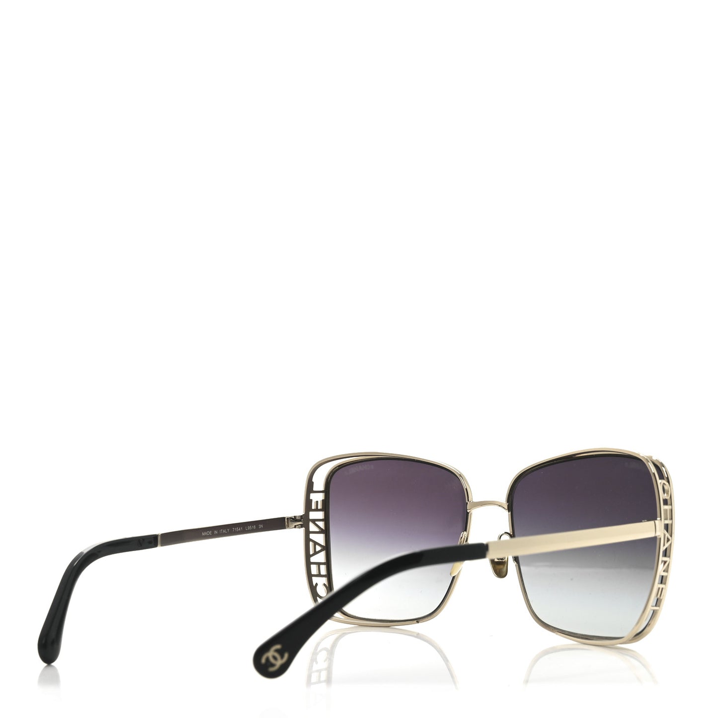 Metal Logo Square Sunglasses 71541 Gold