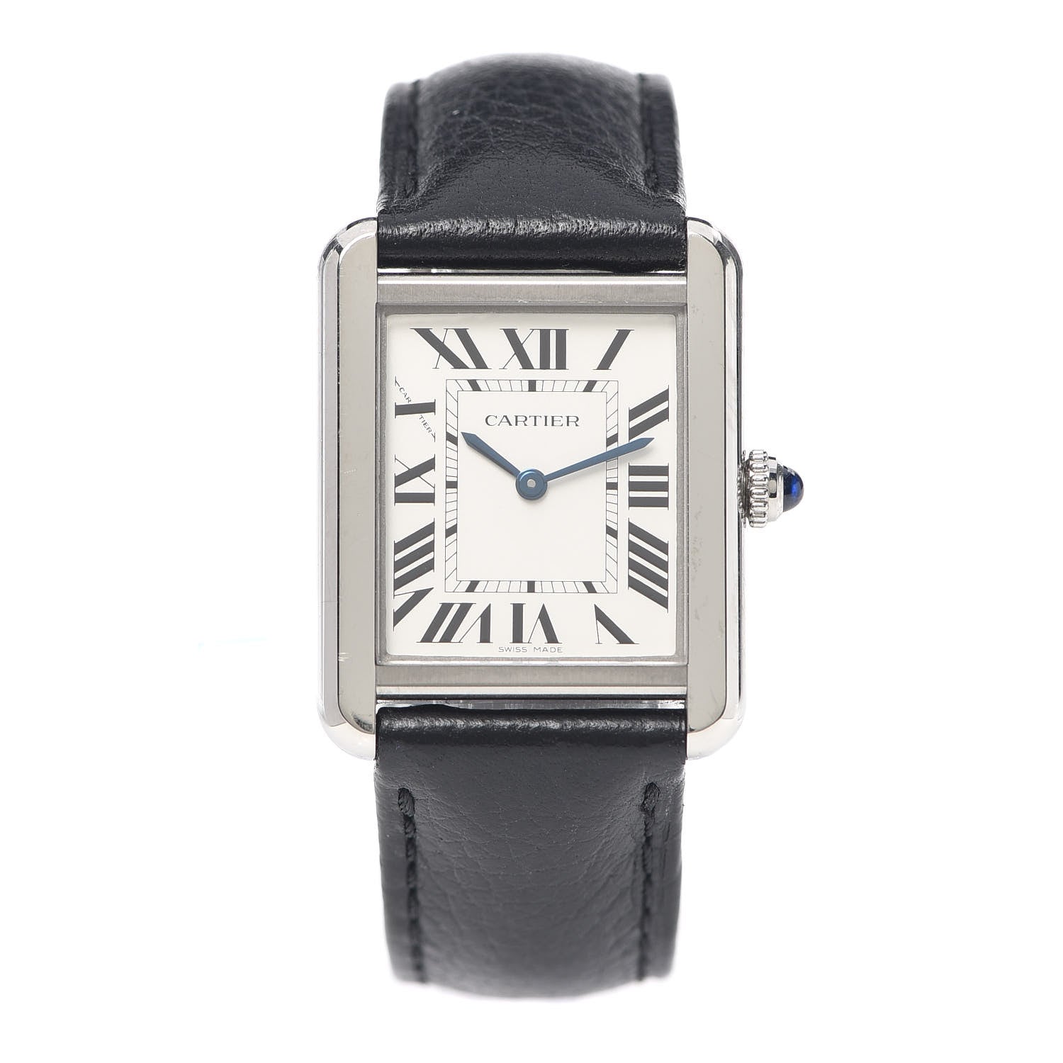 Cartier Stainless Steel Alligator 24mm Tank Solo Quartz Watch 1 of 6