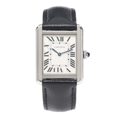 Cartier Stainless Steel Alligator 24mm Tank Solo Quartz Watch 1 of 6