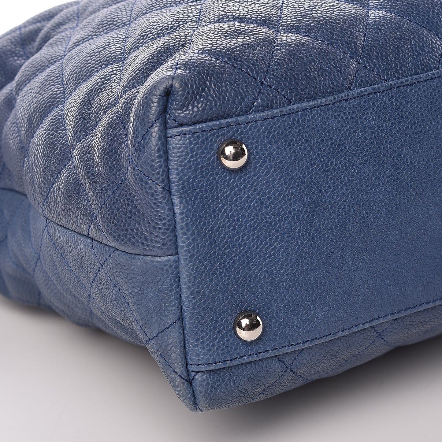 Caviar Quilted French Riviera Hobo Blue