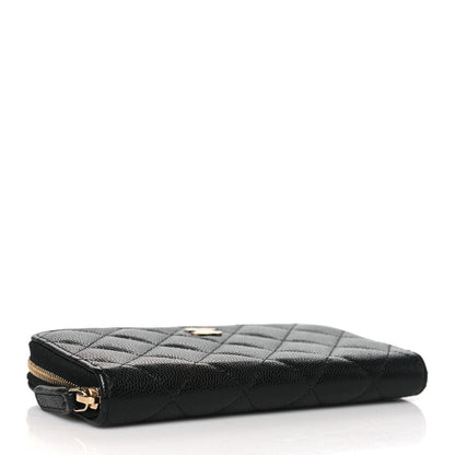 Chanel Caviar Quilted Medium Zip Around Wallet Black 4 of 8