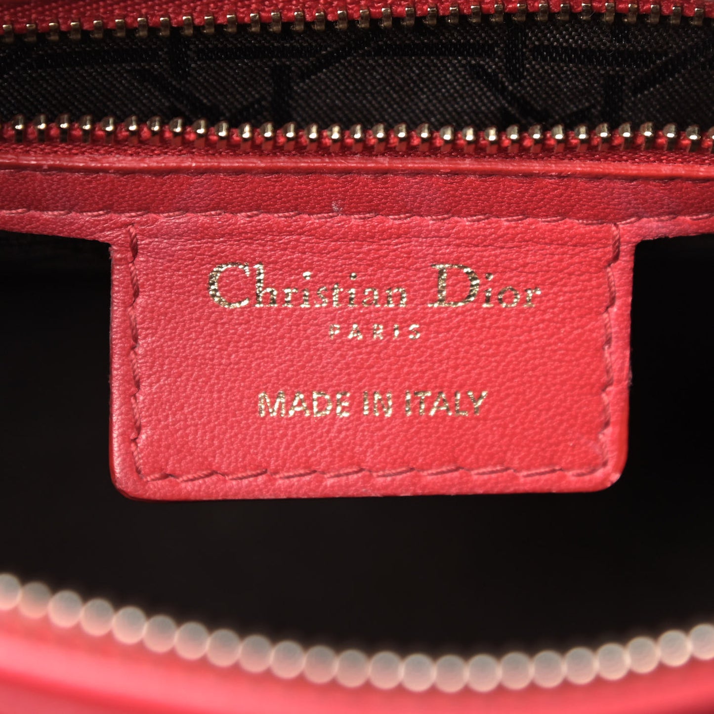 Lambskin Cannage Medium Lady Dior Red
