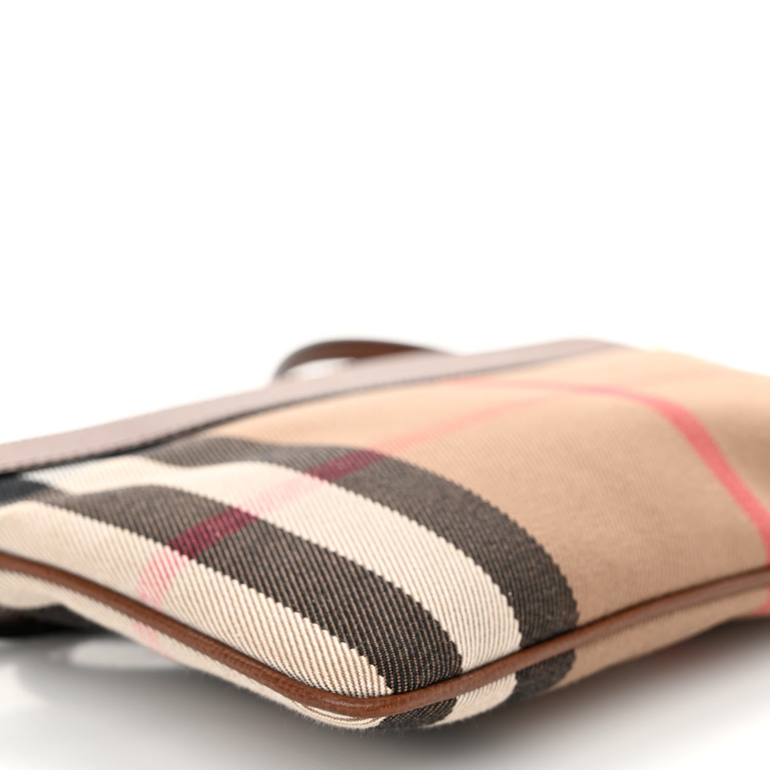 Burberry House Check Derby Peyton Crossbody Clutch Bag Tan 8 of 9