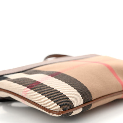 Burberry House Check Derby Peyton Crossbody Clutch Bag Tan 8 of 9