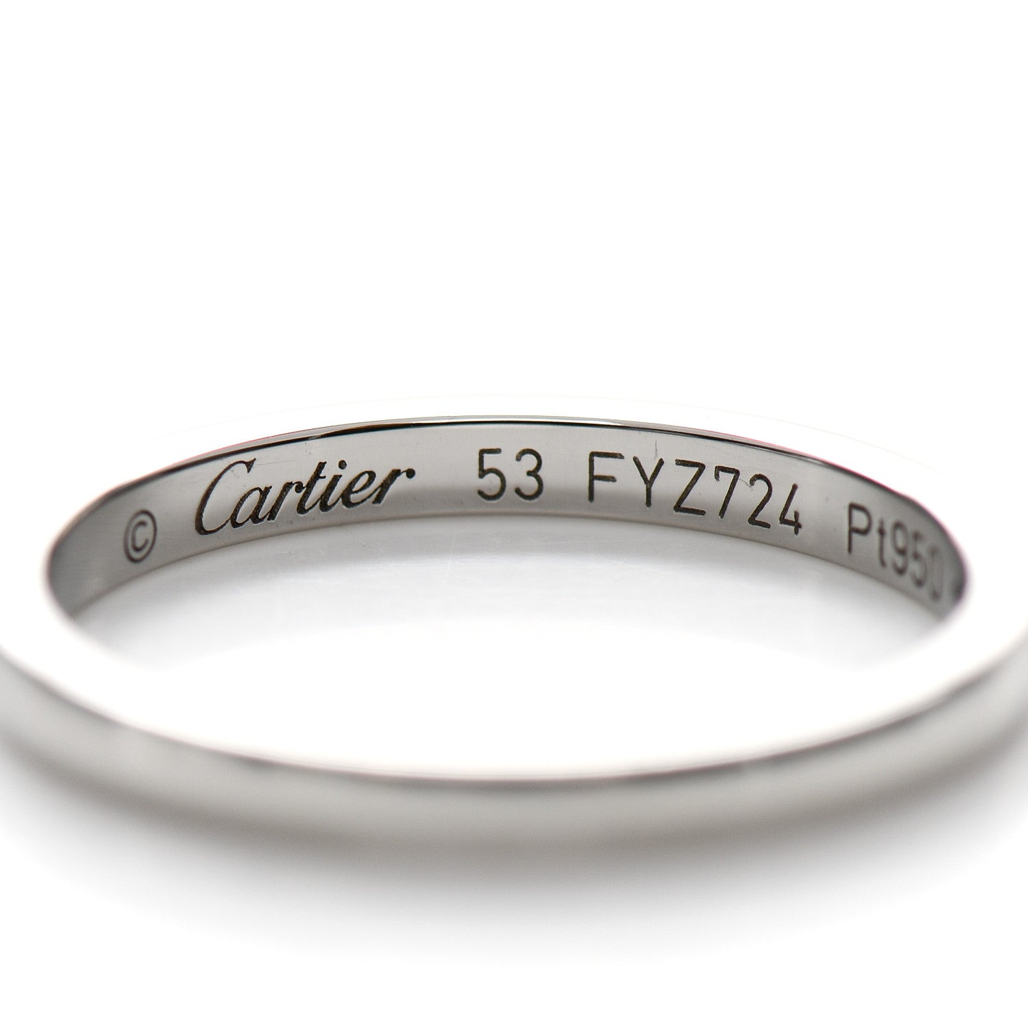 Cartier Platinum 2mm Ballerine Wedding Band Ring 53 6.5 4 of 5
