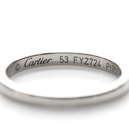 Cartier Platinum 2mm Ballerine Wedding Band Ring 53 6.5 4 of 5
