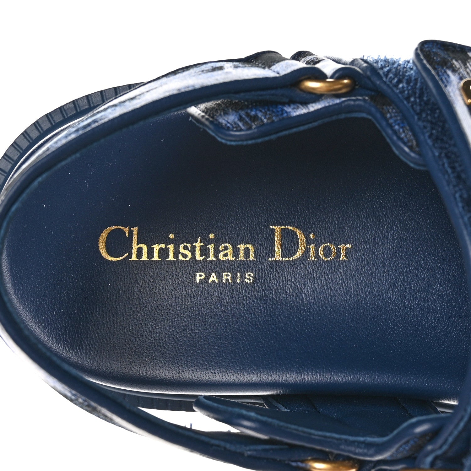 Christian Dior Technical Fabric Wildior Shiny Print Dioract Sandals 37.5 Ocean 8 of 9
