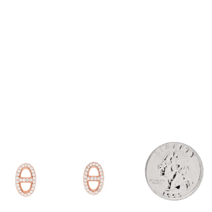 Hermes 18K Rose Gold Diamond New Farandole Earrings 2 of 5