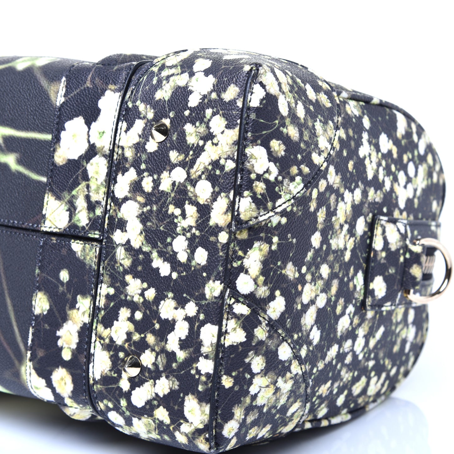 Textured Coated Canvas Baby's Breath Print Medium Lucrezia Black
