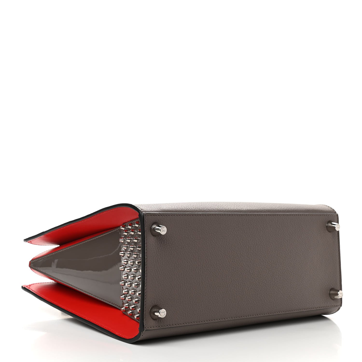 Christian Louboutin Calfskin Empire Patent Studded Medium Paloma Storm 4 of 9
