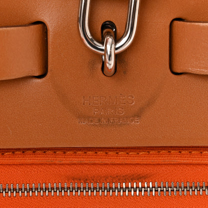 Hermes Toile Officer Vache Hunter Herbag Zip 31 PM Feu Natural 7 of 15