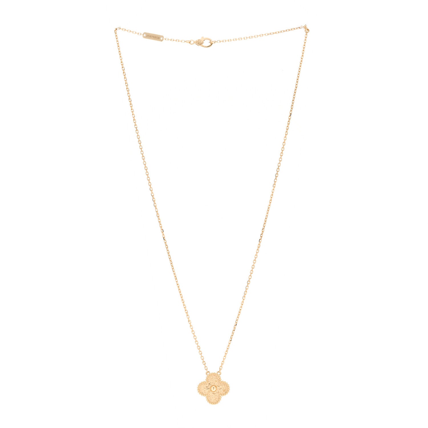 Van Cleef & Arpels 18K Yellow Gold Vintage Alhambra Pendant Necklace 2 of 5