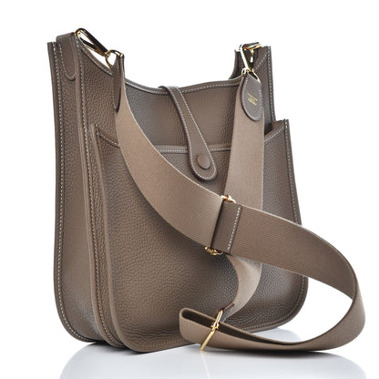 Hermes Taurillon Clemence Evelyne III PM Etoupe 3 of 7