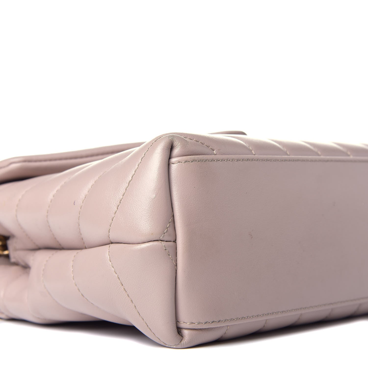 Saint Laurent Calfskin Y Quilted Monogram Small Loulou Chain Satchel Dark Beige 8 of 9