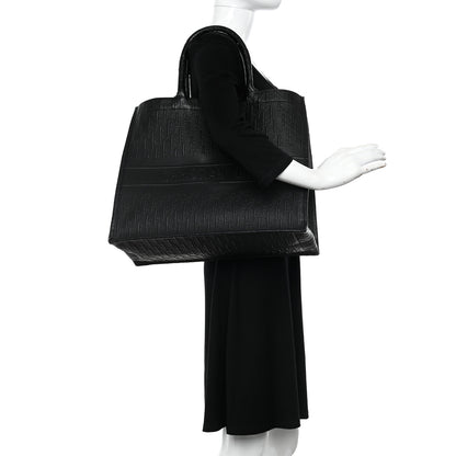 Christian Dior Oblique Calfskin Embossed Large Book Tote Black 2 of 9