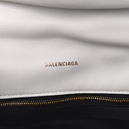 Balenciaga Nappa Calfskin Quilted Touch B Puffy Clutch White 6 of 9