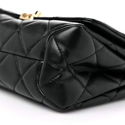 Chanel Lambskin Quilted Small Color Match Flap Black 9 of 13