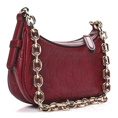 Gucci GG Calfskin Embossed Emblem Mini Shoulder Bag Rosso Ancora 3 of 10