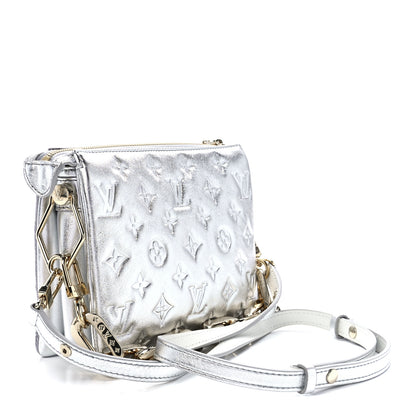 Louis Vuitton Satin Sequin Embroidered Monogram Coussin BB Silver 3 of 10