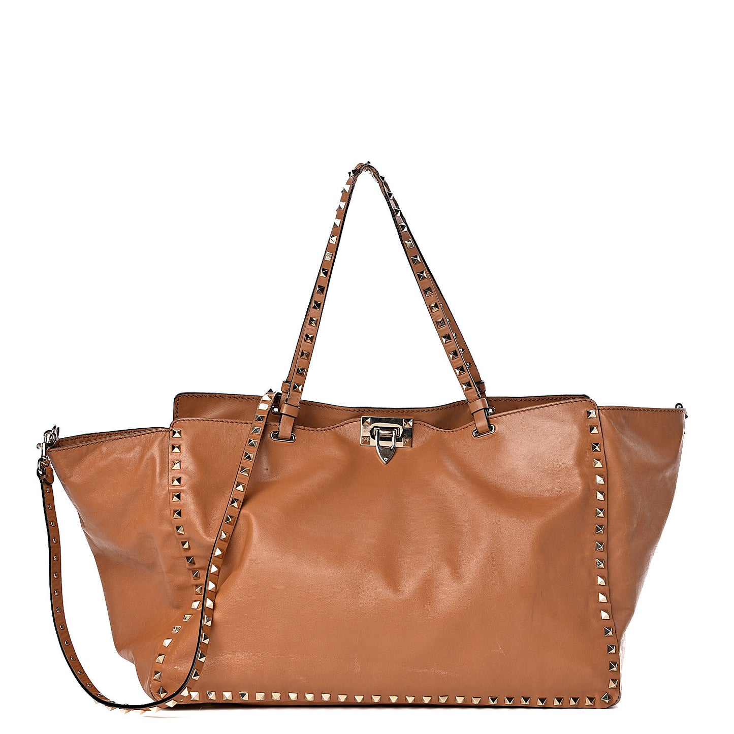 Vitello Large Rockstud Tote Beige