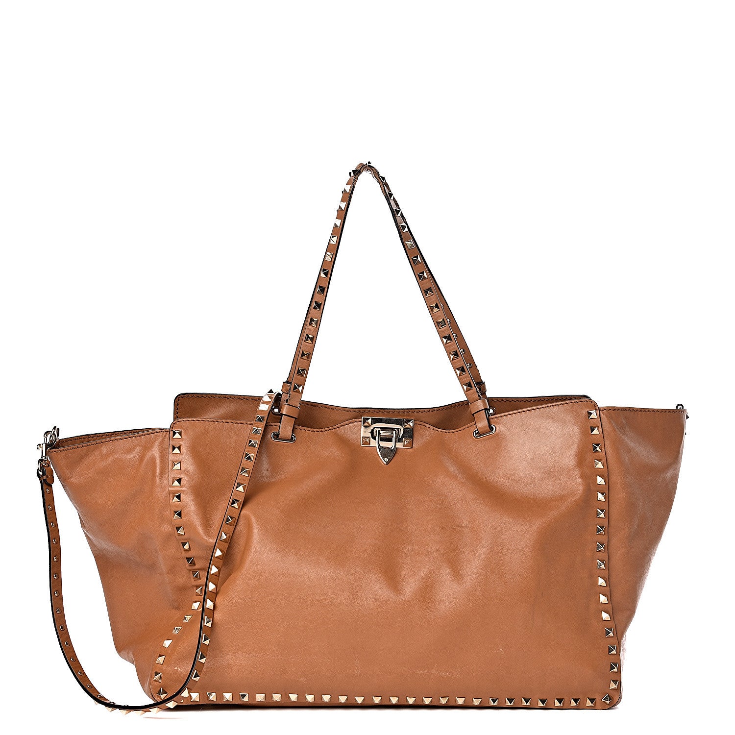 Valentino Garavani Vitello Large Rockstud Tote Beige 1 of 19