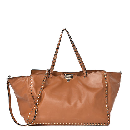 Valentino Garavani Vitello Large Rockstud Tote Beige 1 of 19
