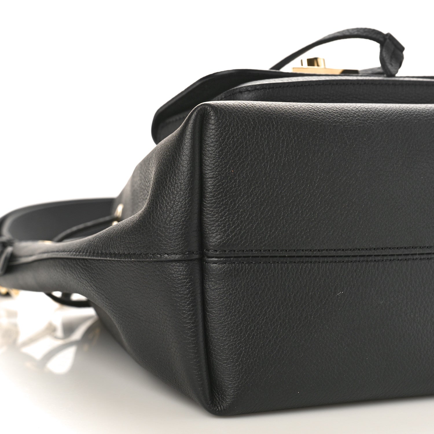 Louis Vuitton Calfskin Lockme Bucket MM Black 7 of 8