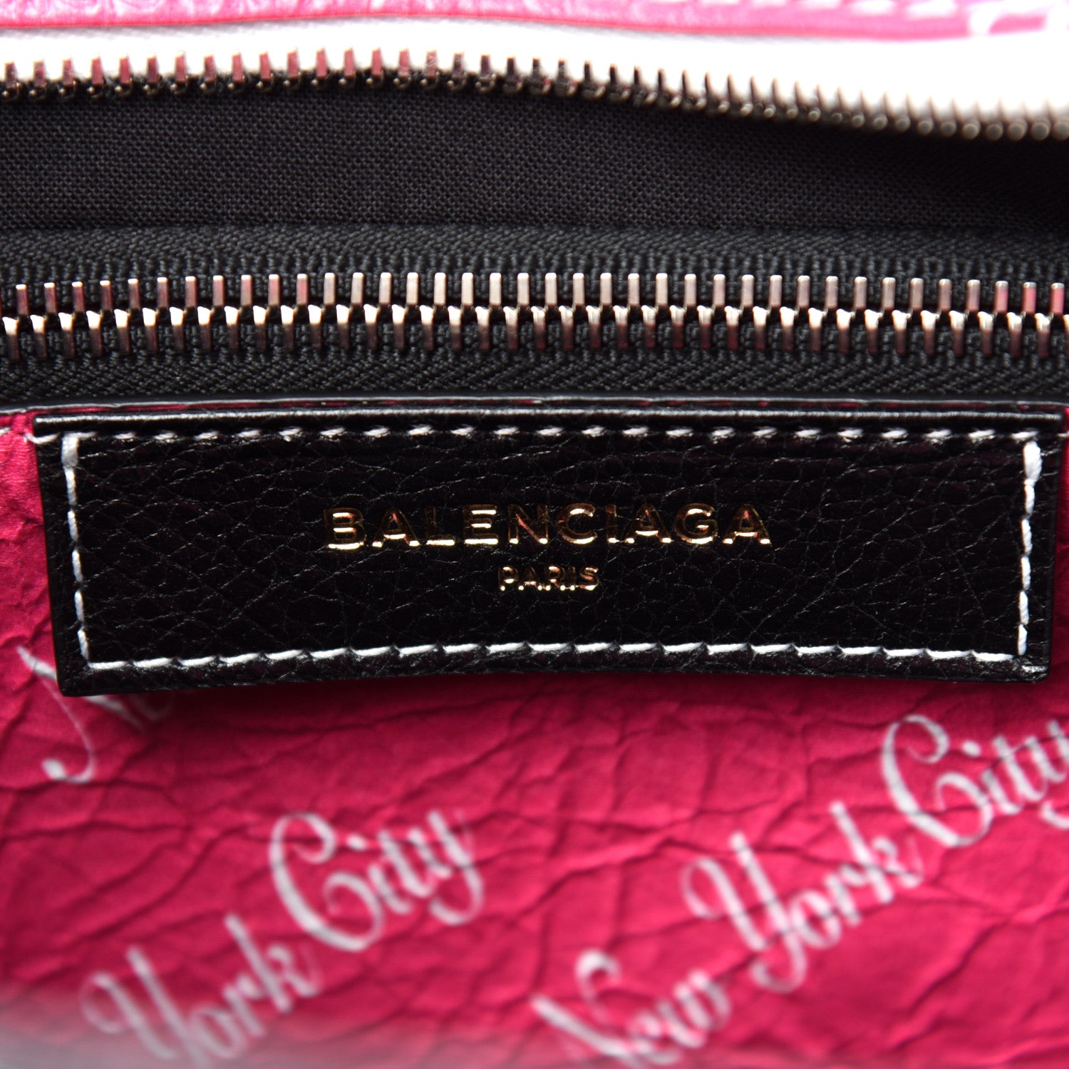 Balenciaga Agneau Arena NYC S Bazar Shopper Tote Rose Black Gris