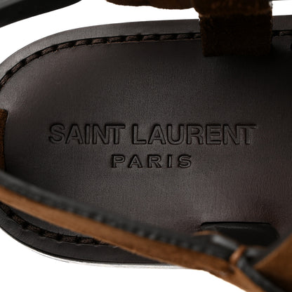 Saint Laurent Suede Culver Flat Sandals 37 Brown 6 of 8