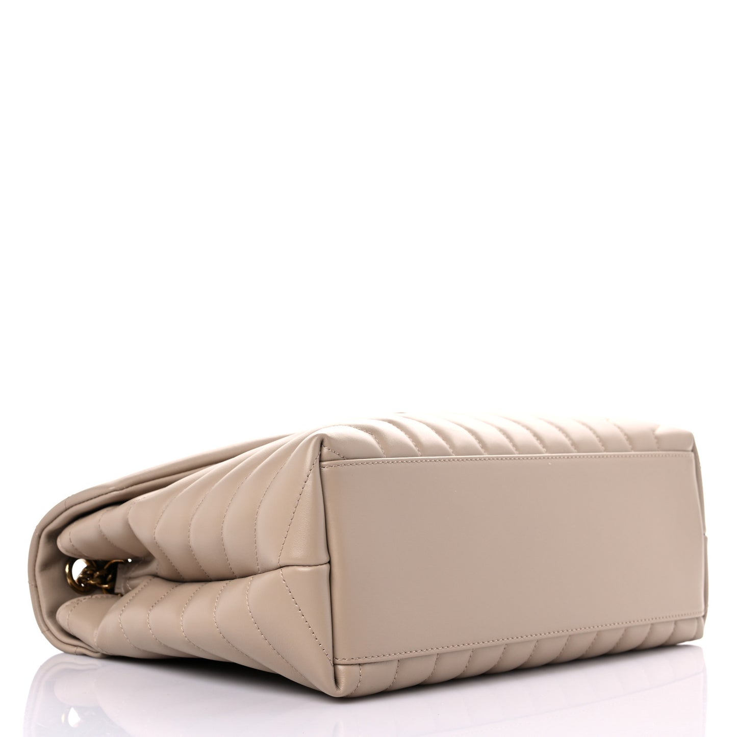 Calfskin Y Quilted Monogram Medium Loulou Chain Satchel Dark Beige