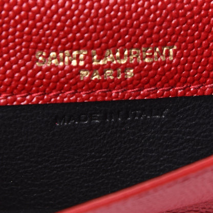 Saint Laurent Grain De Poudre Uptown Monogram Card Case Rouge Eros 6 of 7