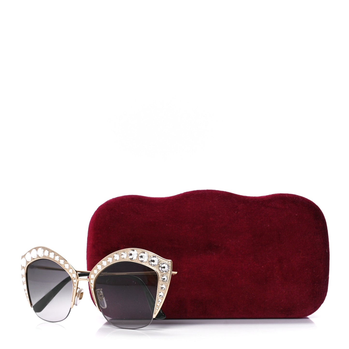 Metal Crystal Cat Eye Sunglasses GG00114S Gold