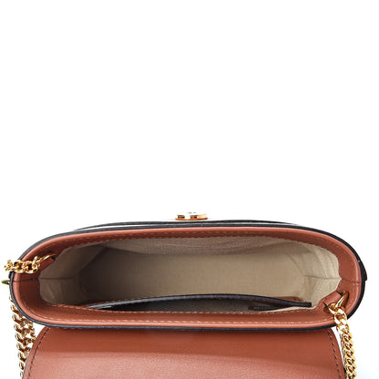 Chloe Calfskin Crocodile Embossed Small Aby Lock Chestnut Brown 4 of 9