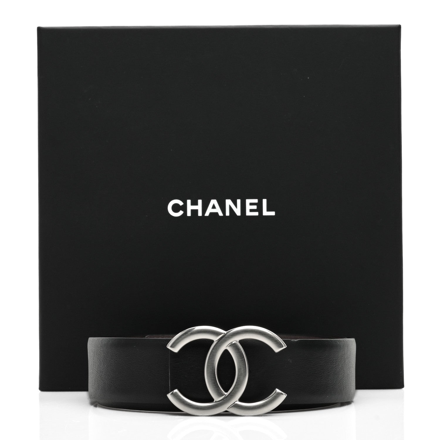 Chanel Calfskin CC Reversible Belt 85 34 Black Burgundy 5 of 5