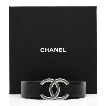 Chanel Calfskin CC Reversible Belt 85 34 Black Burgundy 5 of 5