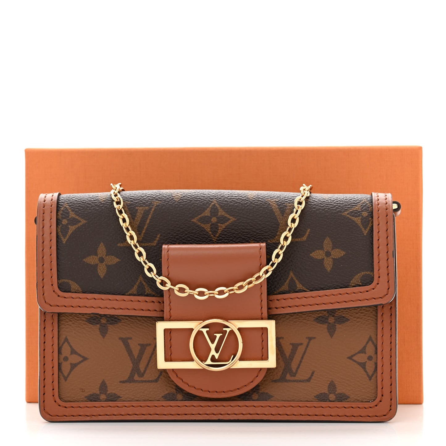LOUIS VUITTON Reverse Monogram Dauphine Chain Wallet